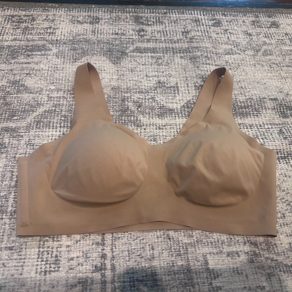 Honeylove V-Neck Wireless Bra, Size Large, Color Sand, NWOT